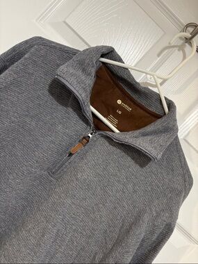 HAGGAR Quarter Zip Gray Sweater